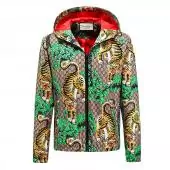 gucci jacket new hommes forest bengal tiger print hoodie